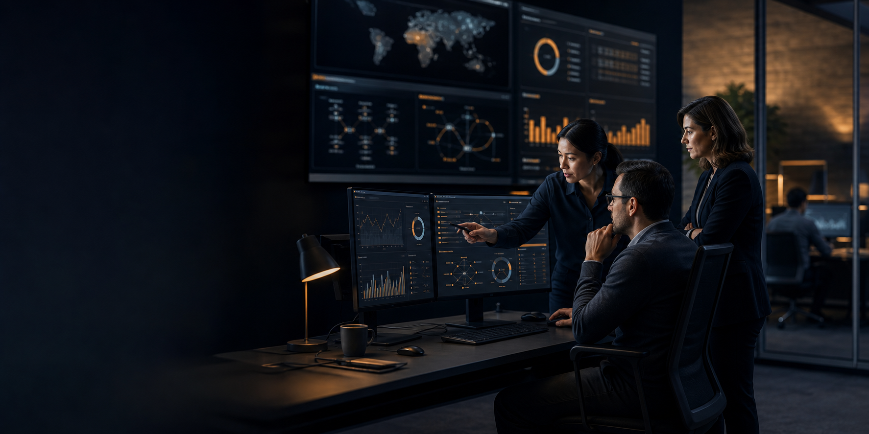 Enterprise application support team reviewing service health and operational incidents